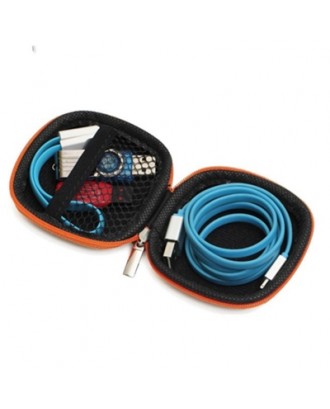 Hot Mini Zipper Hard Headphone Case PU Earphone Storage Bag Protective USB Cable Organizer Portable 