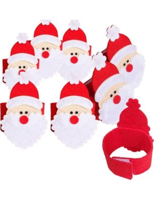 4pcs Santa Claus Buckle Napkin Ring Christmas Decorations