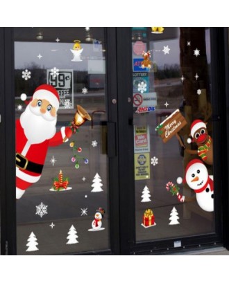 Doors and Windows Accessories Store Window Glass Christmas Scene Decorate Wall S